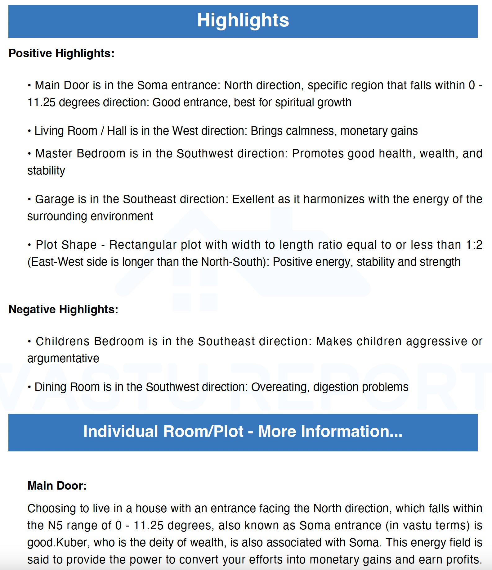 Vastu Report Sample Page 2